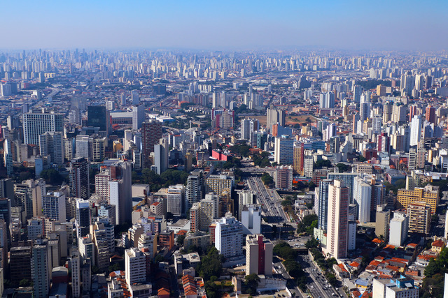 Foto aérea da cidade de São Paulo. 